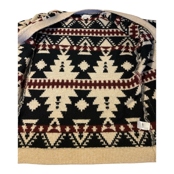 Lucky Brand Southwestern Cardigan Sweater Size S/P Boho Aztec Cozy Tribal - Picture 3 of 6
